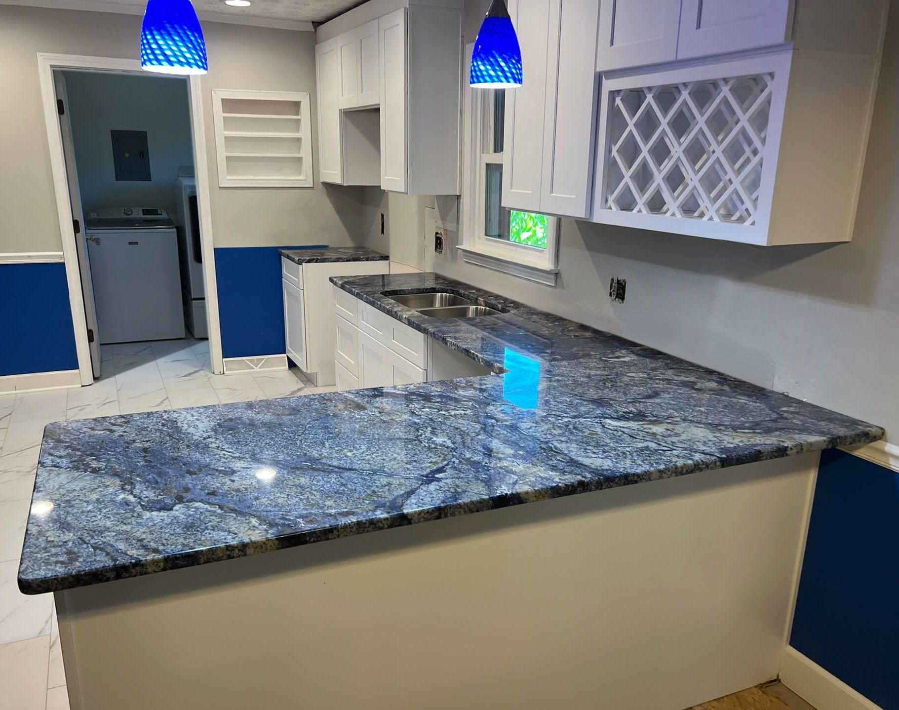 Blue Bahia Granite Kitchen Countertops