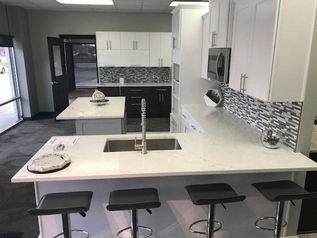 Kitchen display with quartz counters