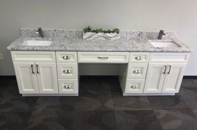 Dual vanity with beautiful granite countertops